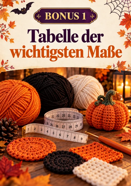 Bonus 1 — Tabelle der wichtigsten Maße