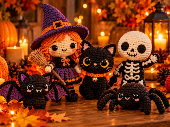 Gehäkelte Halloween-Amigurumis